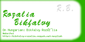 rozalia bikfalvy business card